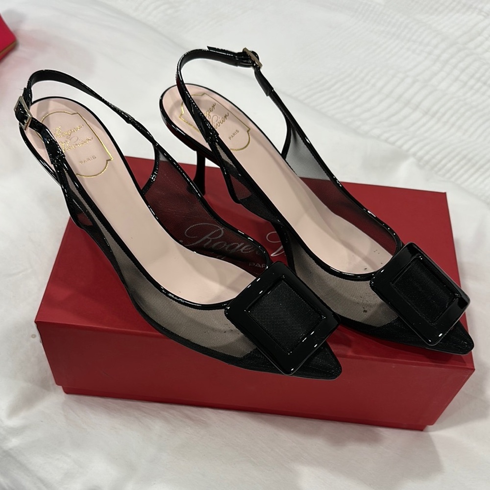 Roger Vivier Black Patent Leather Heels